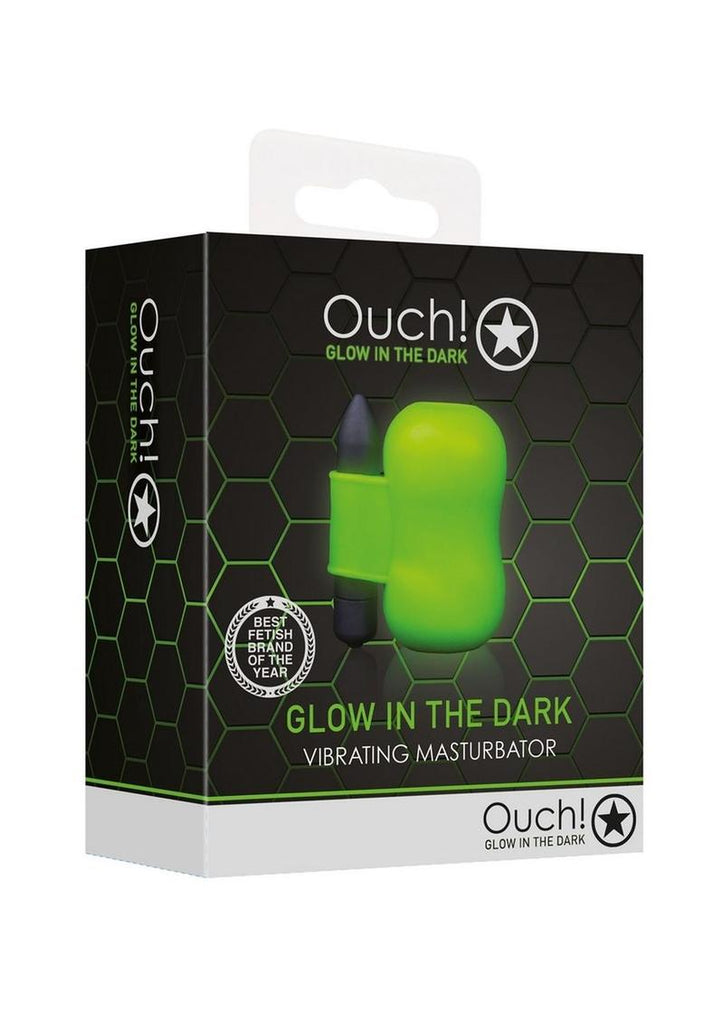 Ouch Vibrating Masturbator - Black/Glow In The Dark/Green