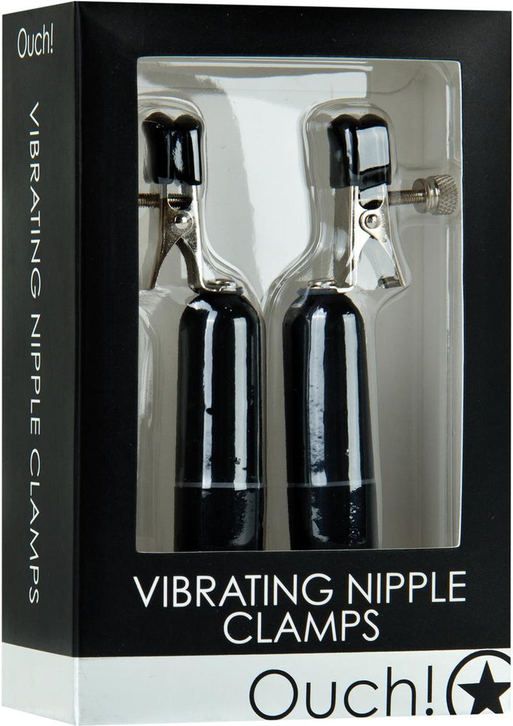 Ouch! Vibrating Nipple Clamps - Black