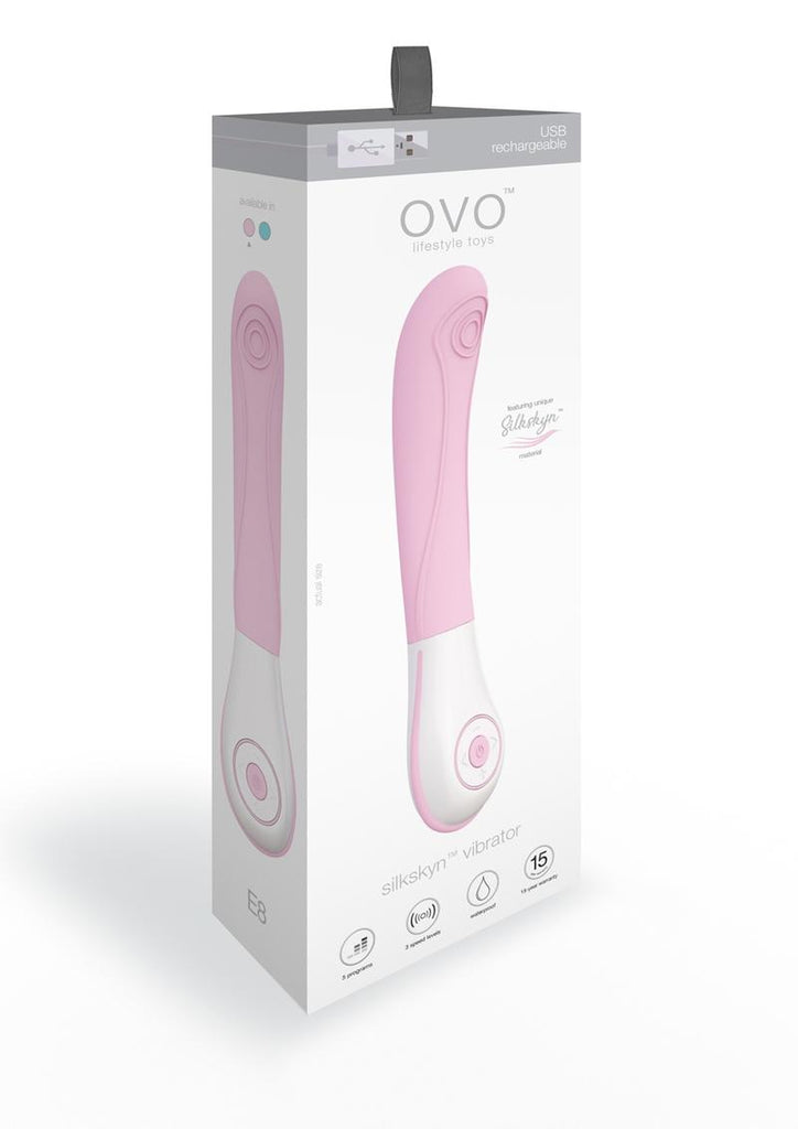 OVO E8 Rechargeable Silicone Vibrator - Pink