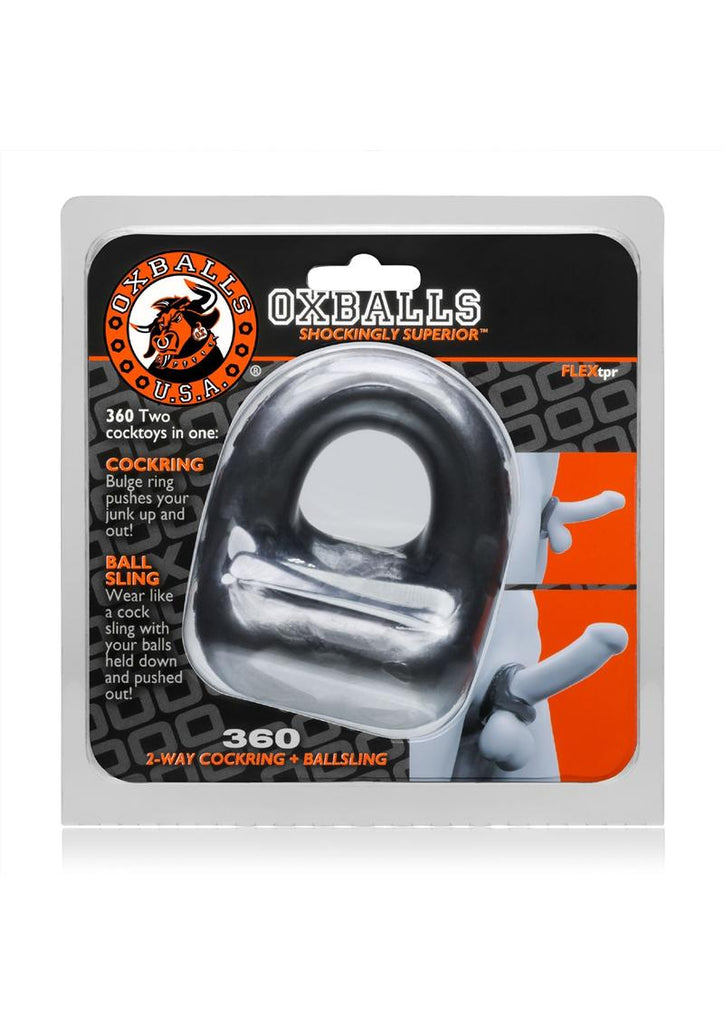 Oxballs 360 2-Way Cock Ring and Ball Sling - Grey/Silver
