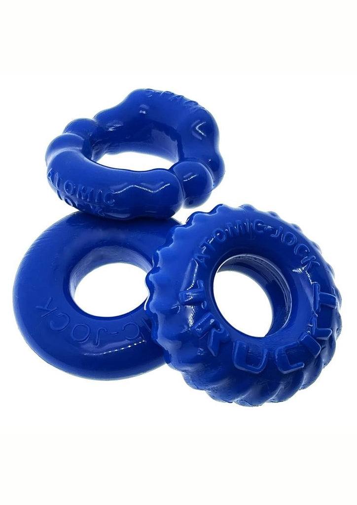 Oxballs Bonemaker Cock Ring Kit - Blue/Pool Blue - 3 Pack