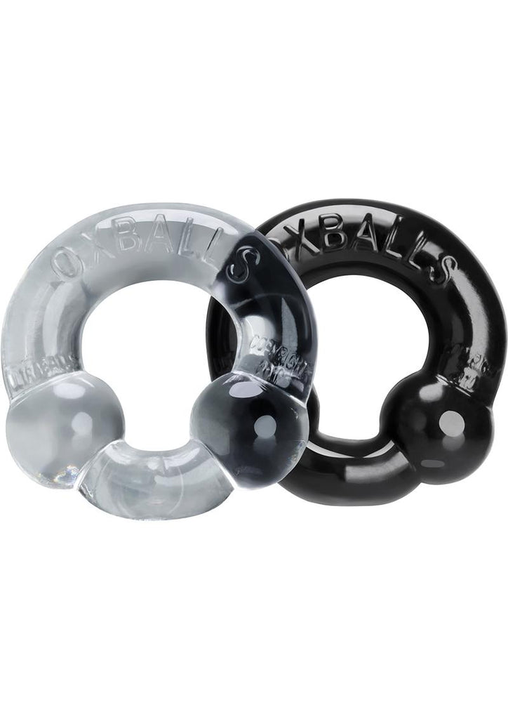 Oxballs Ultraballs Cock Ring - Black/Clear - 2 Pack/Set