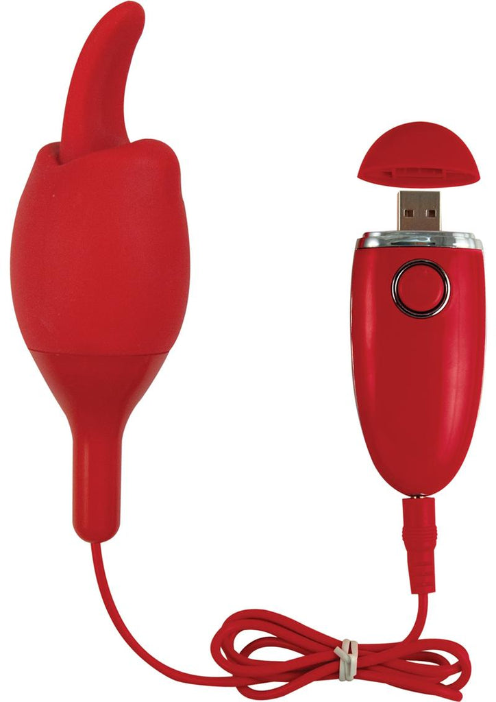 Ozone Orgasmic Rechargeable Silicone Tounge Bullet - Red