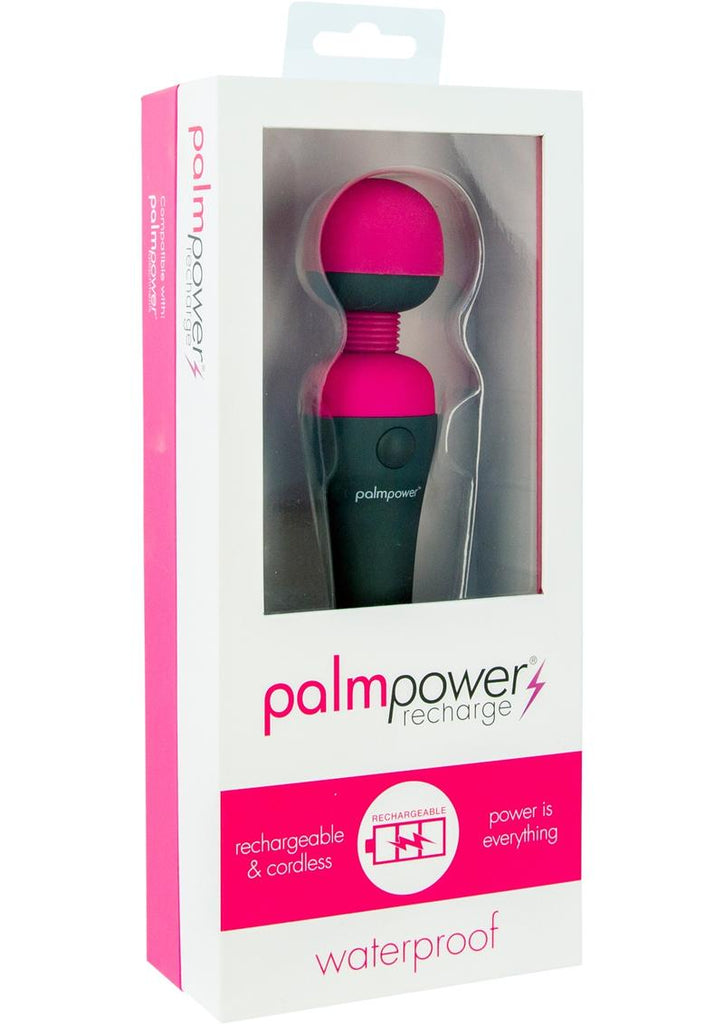 Palmpower Rechargeable Silicone Personal Wand Massager - Fuschia - Pink