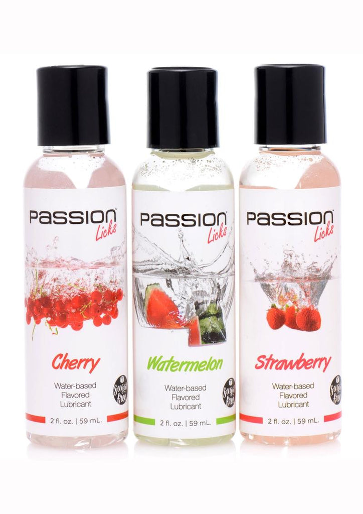 Passion Licks 3 Piece Flavored Water Based Lubricant Set (2oz Each