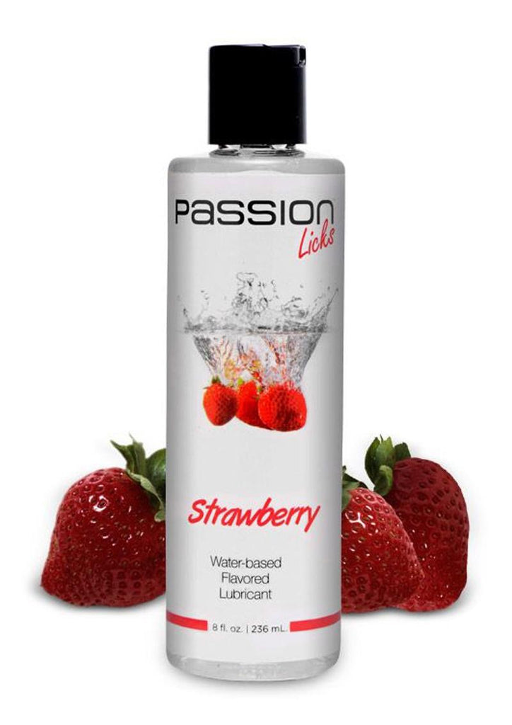 Passion Licks Strawberry Water Based Flavored Lubricant - 8oz