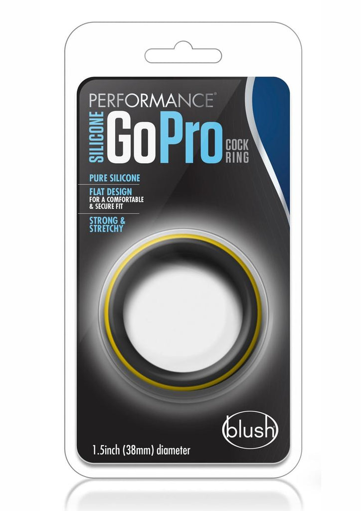 Performance Silicone Go Pro Cock Ring - Black/Gold/Multicolor