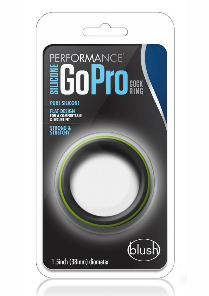 Performance Silicone Go Pro Cock Ring - Black/Green/Multicolor