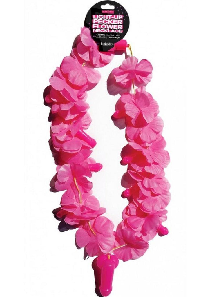 Pink Pecker Light Up Flower Necklace - Pink