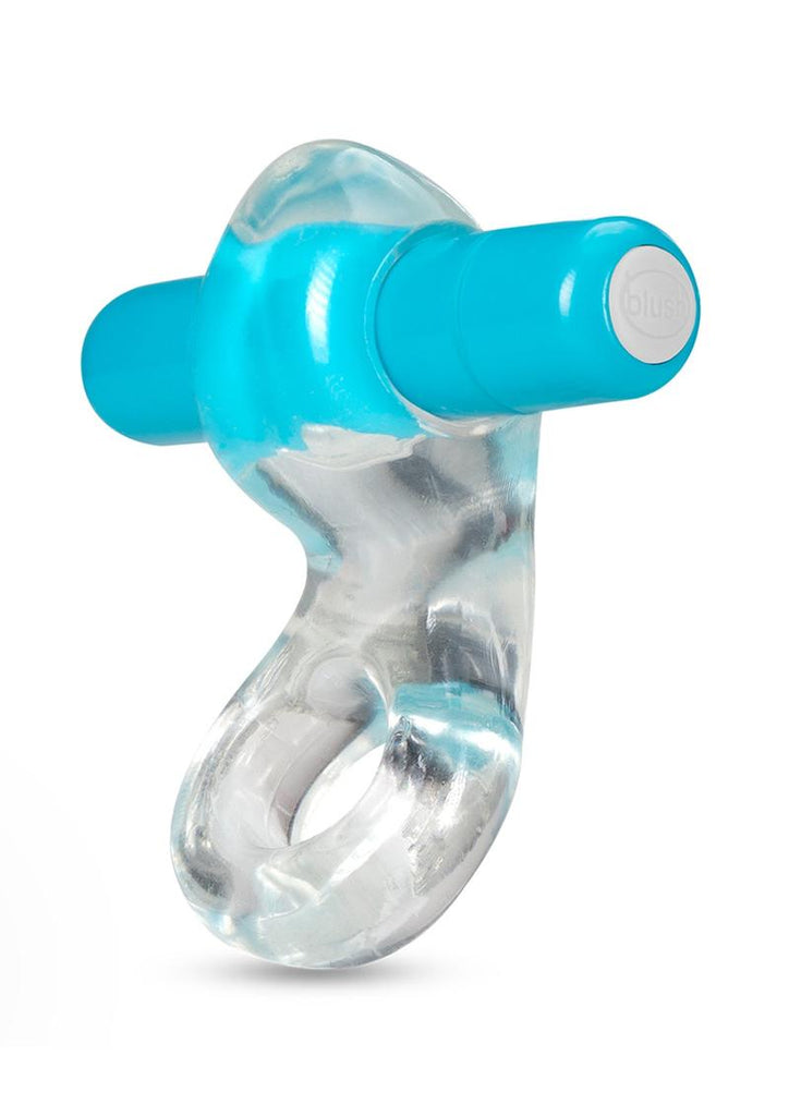 Play with Me Bull Vibrating Cock Ring - Blue