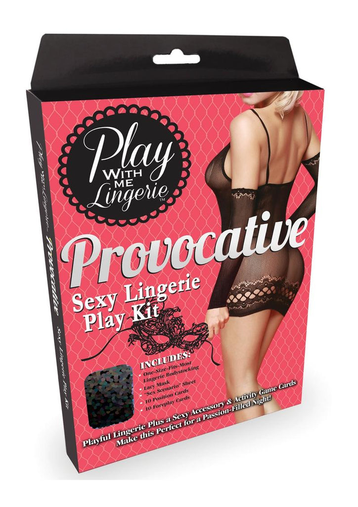 Play with Me Lingerie Provocative Sexy Lingerie Play Kit - Black