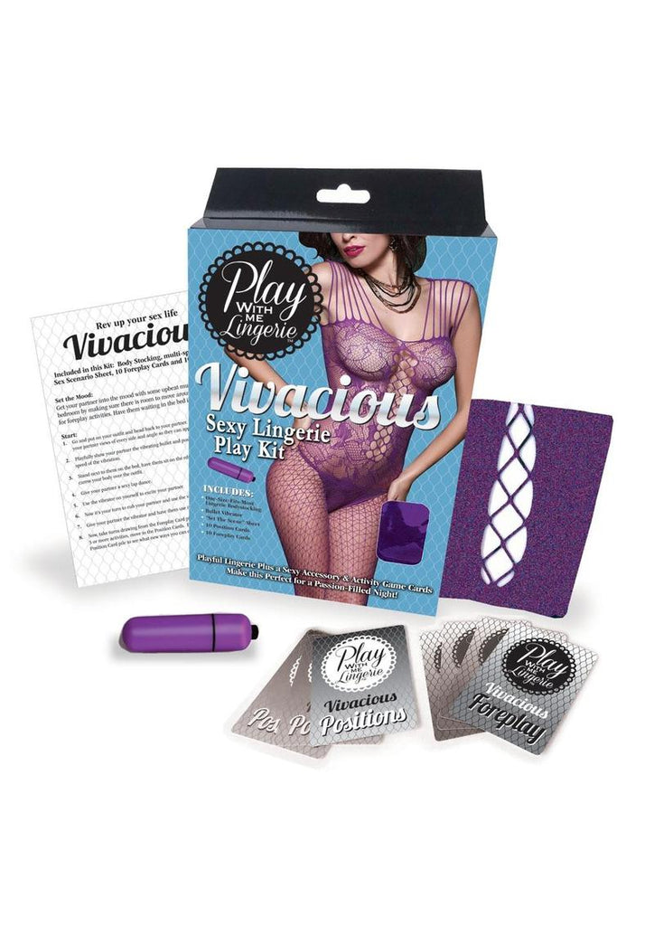 Play with Me Lingerie Vivacious Sexy Lingerie Play Kit - Blue/Purple