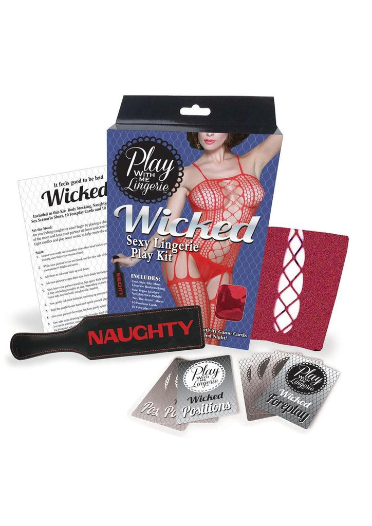 Play with Me Lingerie Wicked Sexy Lingerie Play Kit - Purple/Red