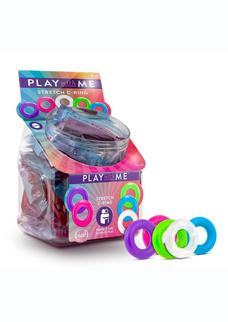 Play with Me Stretch C-Ring - Assorted Colors/Multicolor - 50 Per Bowl