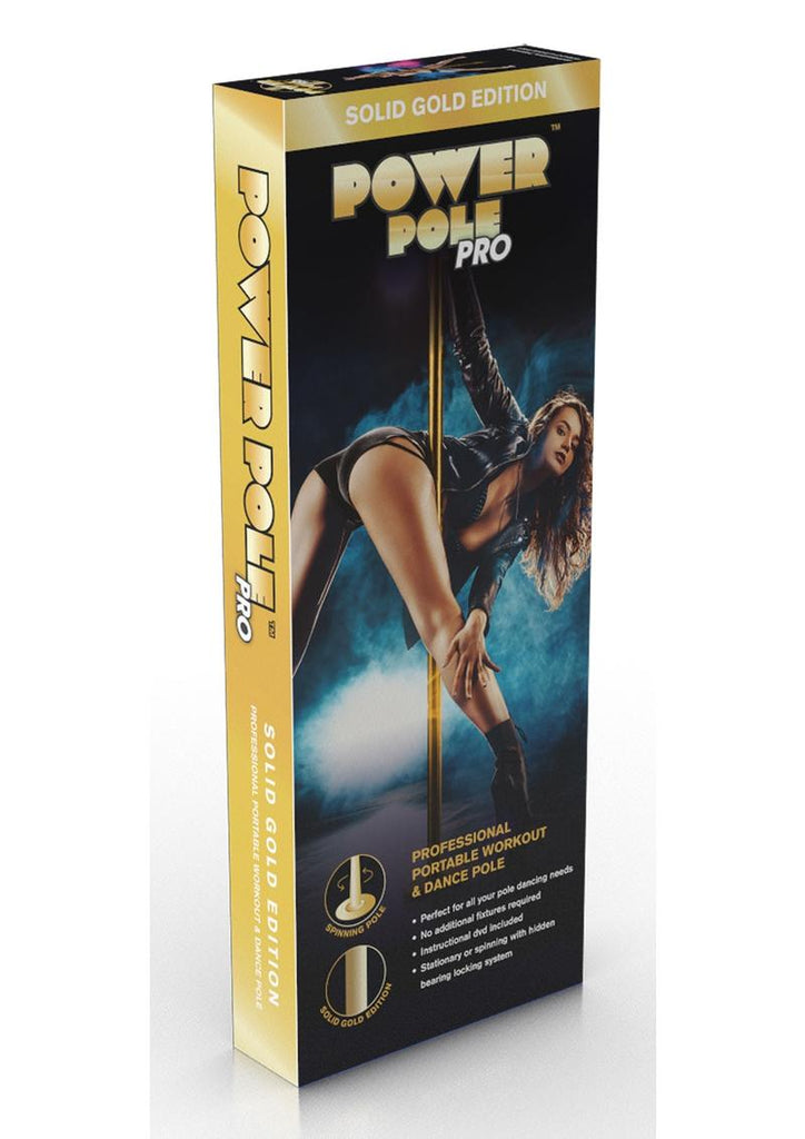 Power Pole Pro Professional Portable Exercise and Dance Spinning Pole Extends Up - Gold Edition - 9in