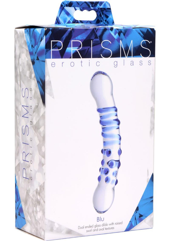 Prisms Blu Dual Ended Glass Dildo - Blue/Clear