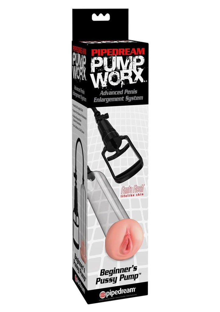 Pump Worx Beginner's Pussy Pump Advanced Penis Enlargement System - Clear/Vanilla