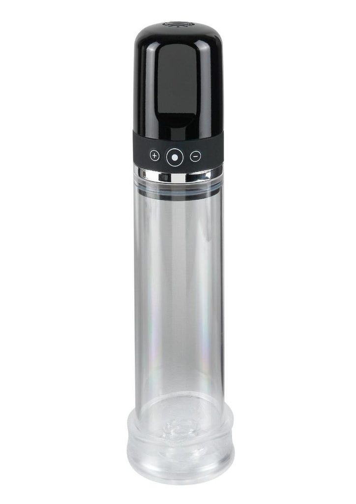Pump Worx Rechargeable 3-Speed Auto-Vac Penis Pump - Black/Clear
