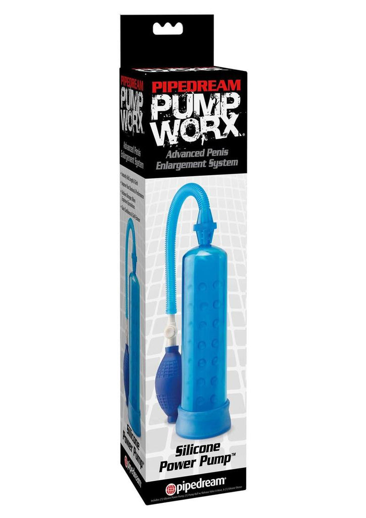 Pump Worx Silicone Power Pump Advanced Penis Enlargement System - Blue