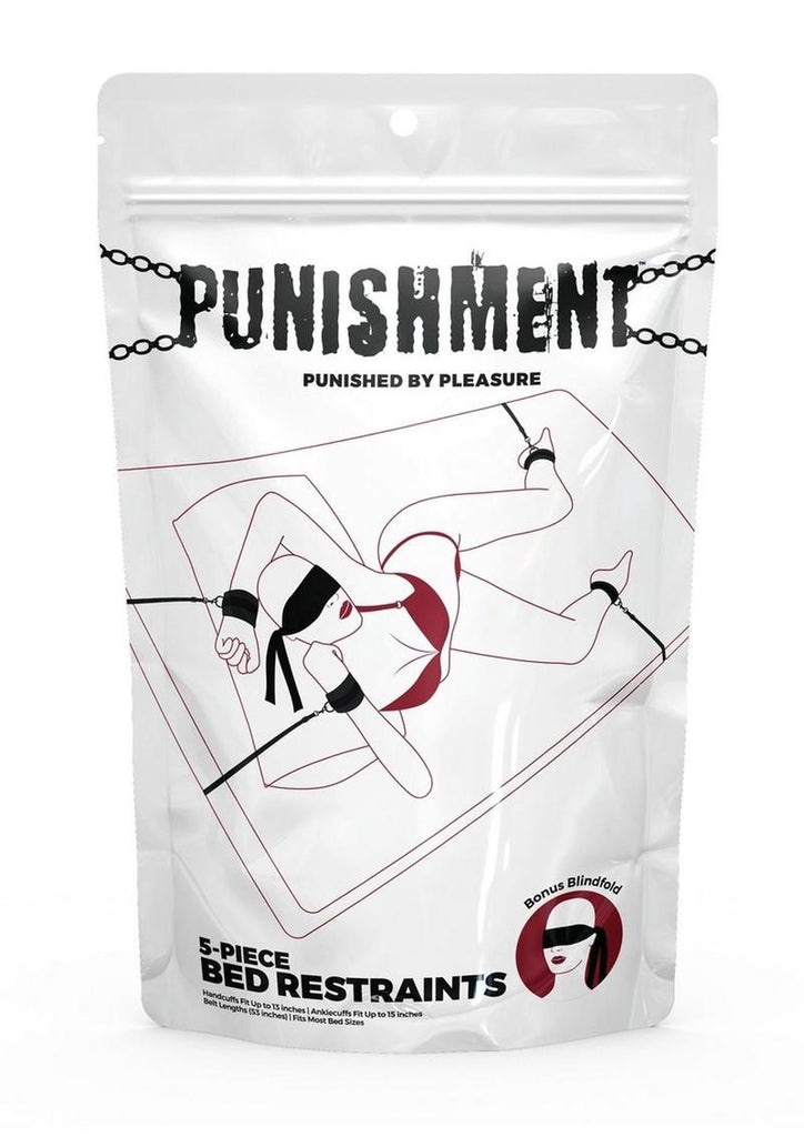 Punishment Bed Restraints - Black - 5 Piece Set