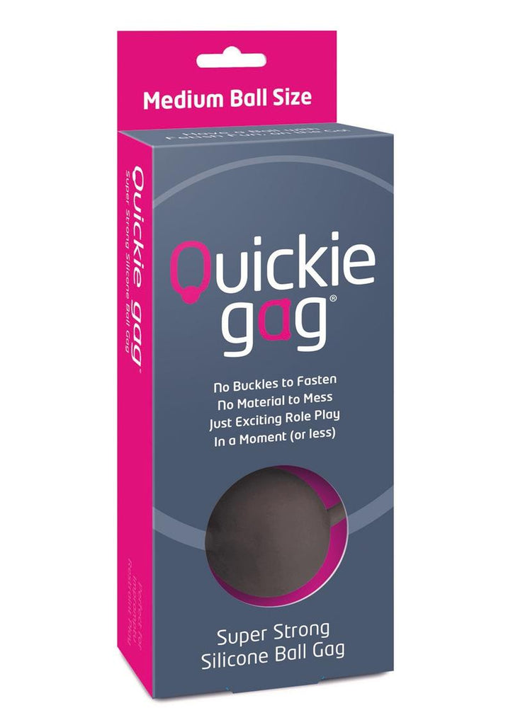 Quickie Gag Silicone Ball Gag Bondage - Black - Medium