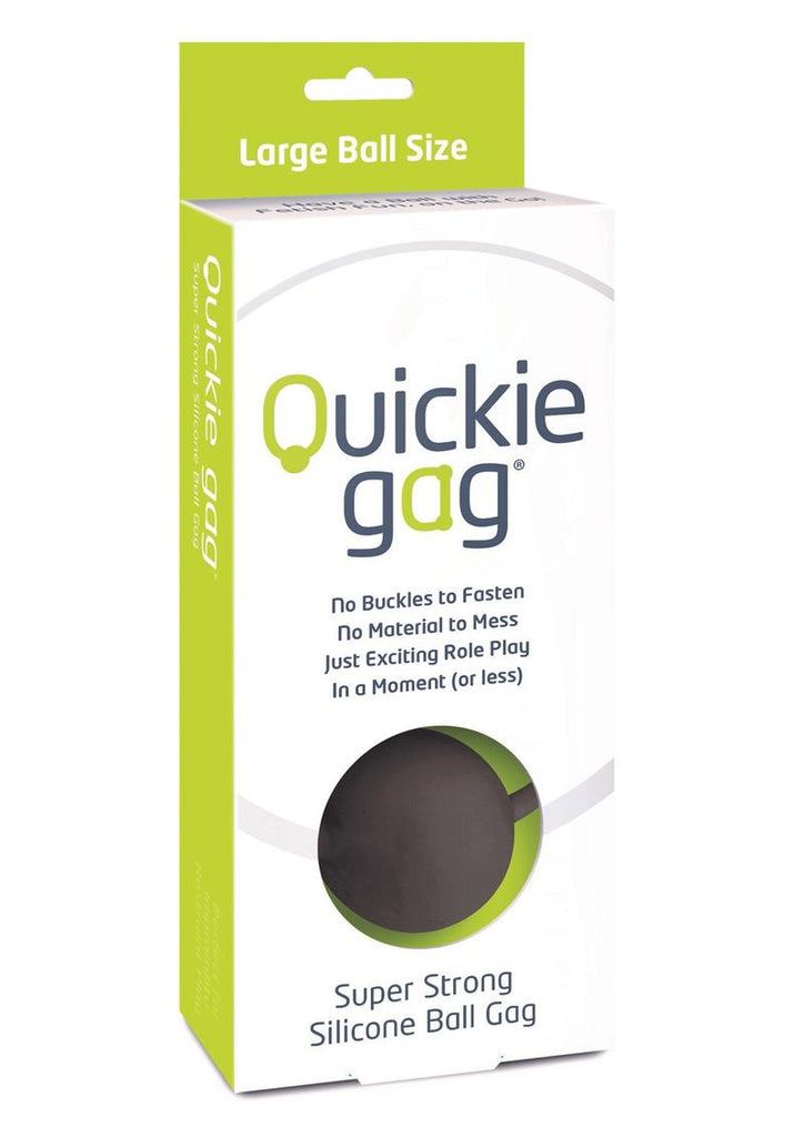 Quickie Gag Silicone Ball Gag Bondage - Black - Large