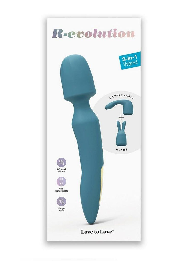 R-Evolution Rechargeable Silicone Rabbit Vibrator - Teal Me - Teal