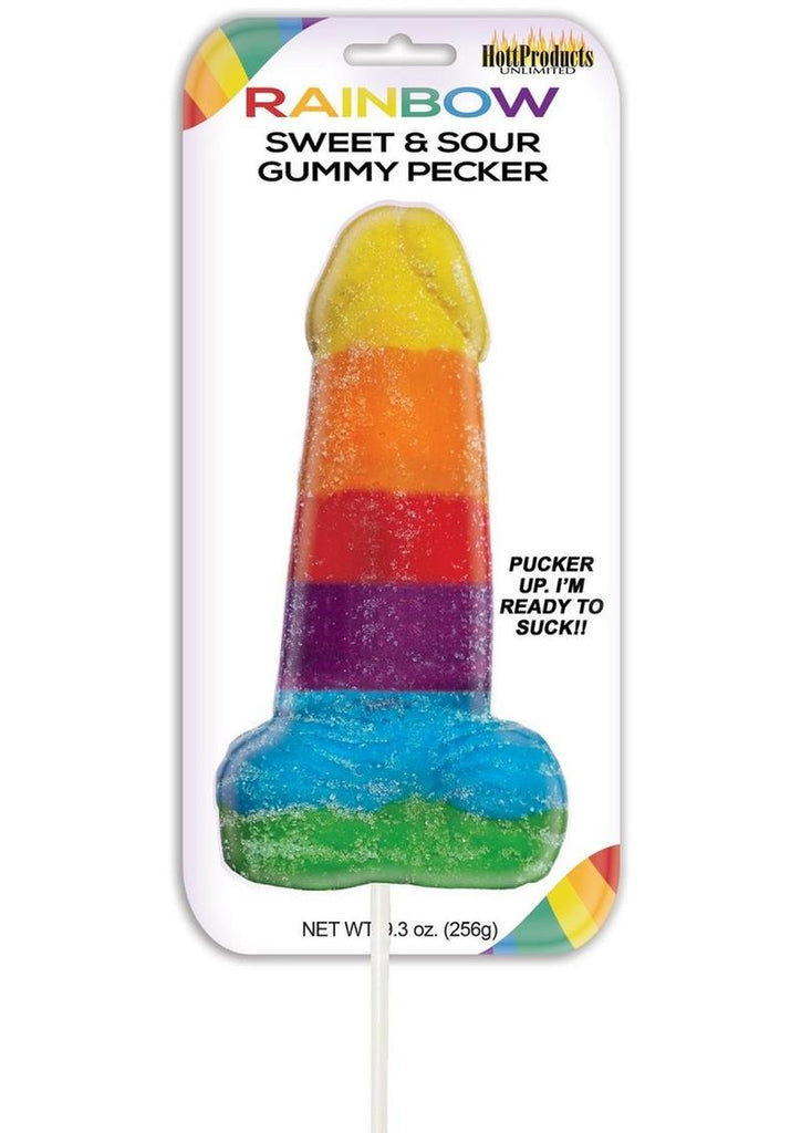 Rainbow Sweet and Sour Jumbo Gummy Pecker - Multicolor