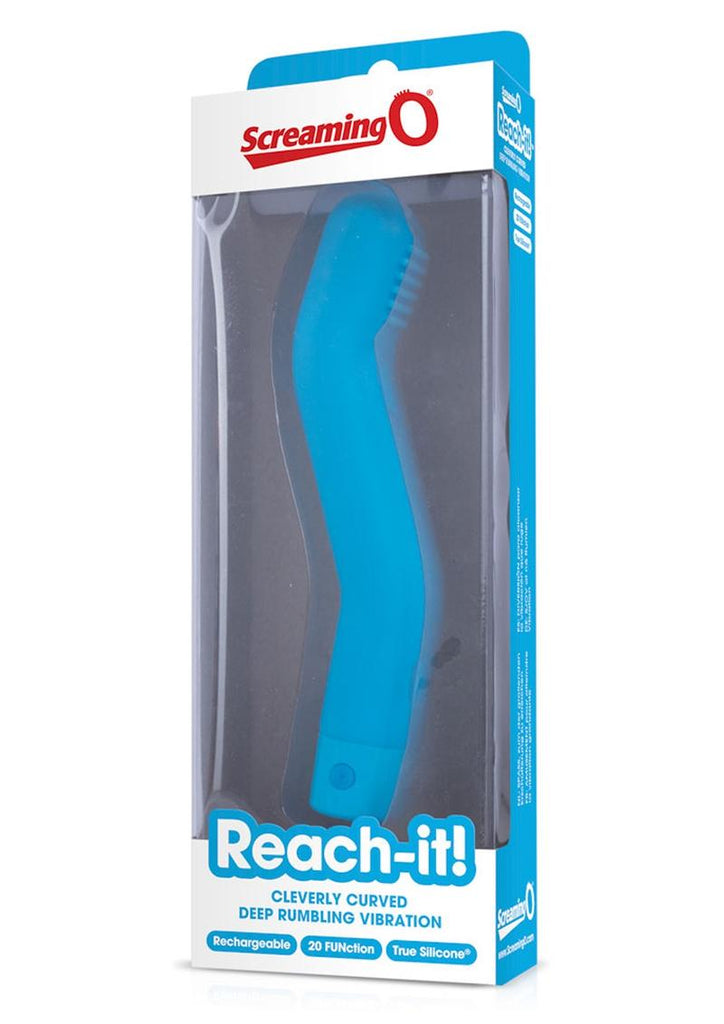 Reach It Silicone USB Rechargeable G-Spot Vibrator Waterproof - Blue