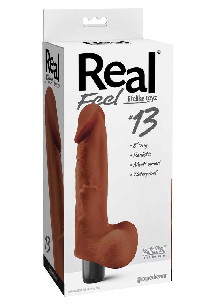 Real Feel Lifelike Toyz No. 13 Realistic Vibrator Waterproof - Brown - 8.5in