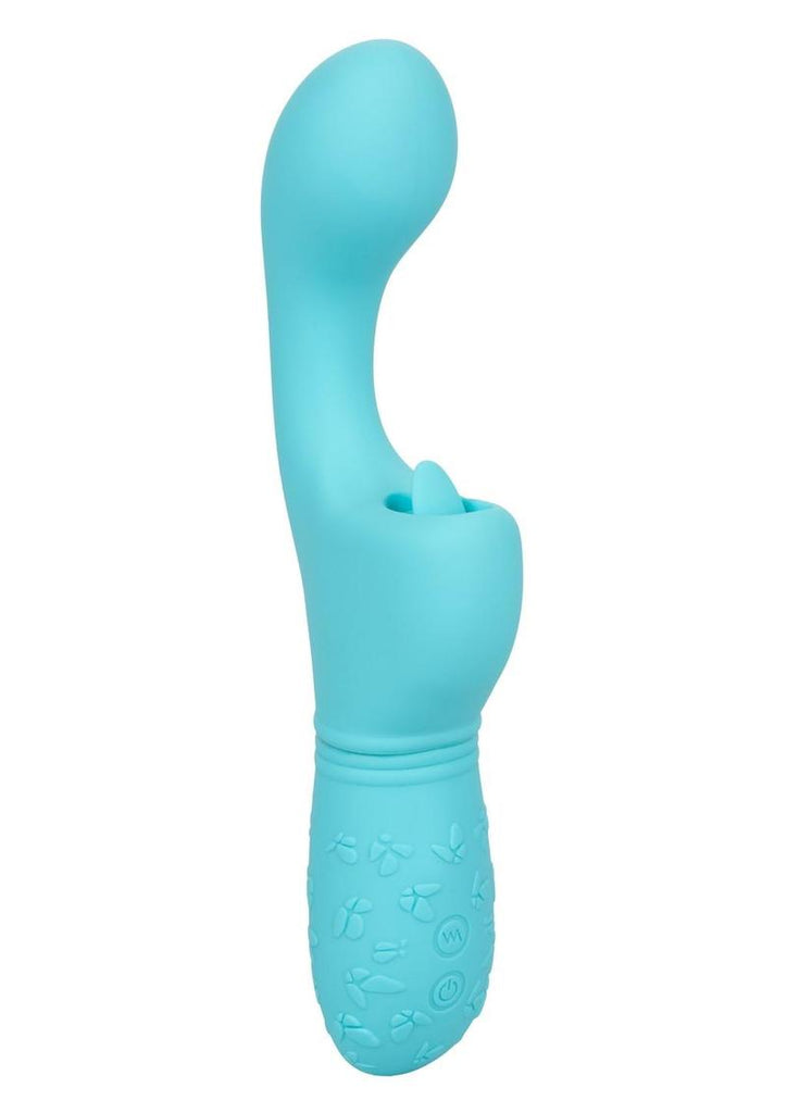 Rechargeable Butterfly Kiss Silicone Clitoral Flicker Vibrator - Blue