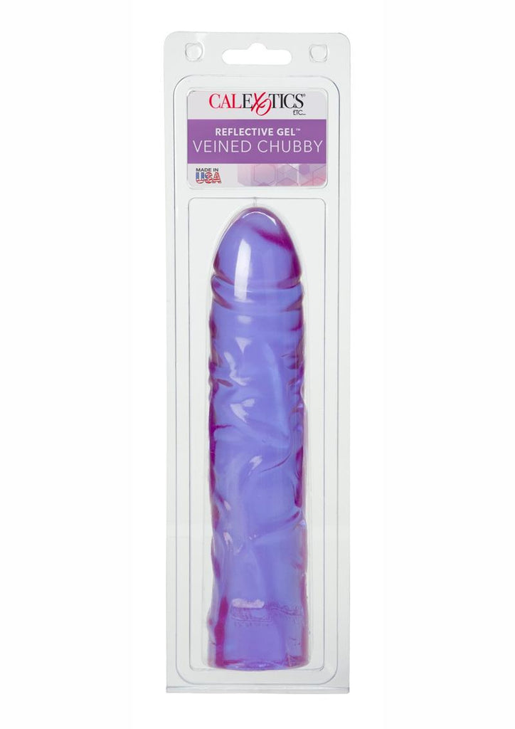 Reflective Gel Veined Chubby Dildo - Purple - 8.5in