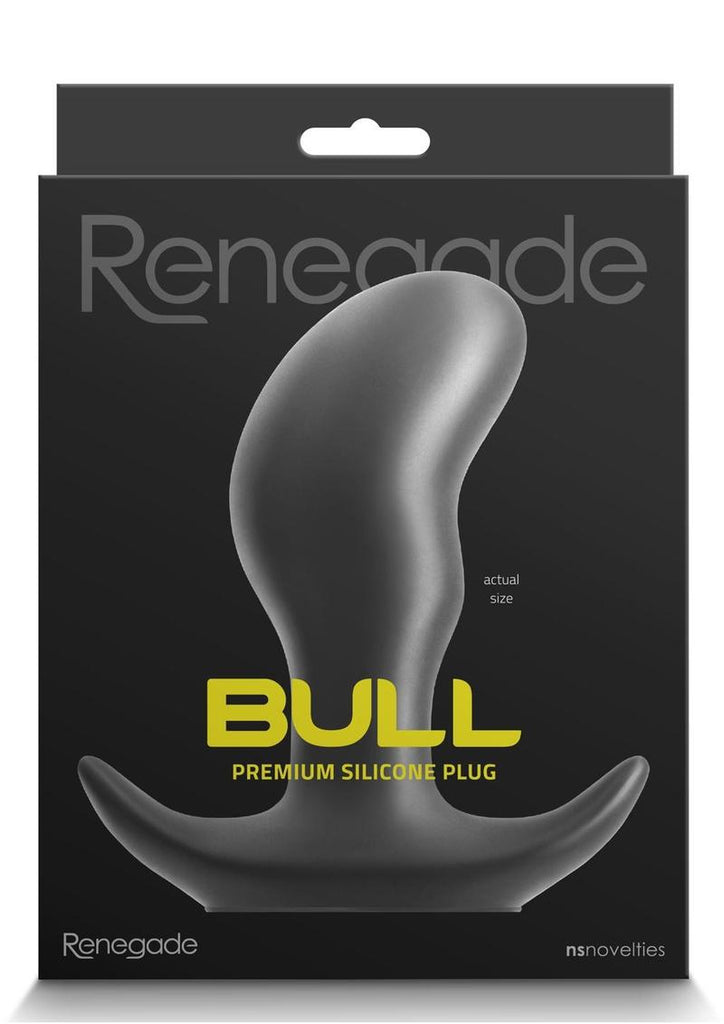 Renegade Bull Silicone Anal Plug - Black - Small