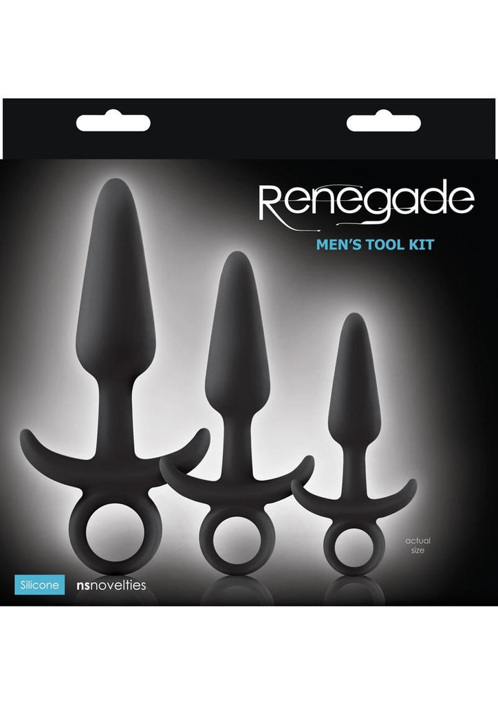 Renegade Men's Tool Kit Silicone Anal Plugs - Black - Set Of 3