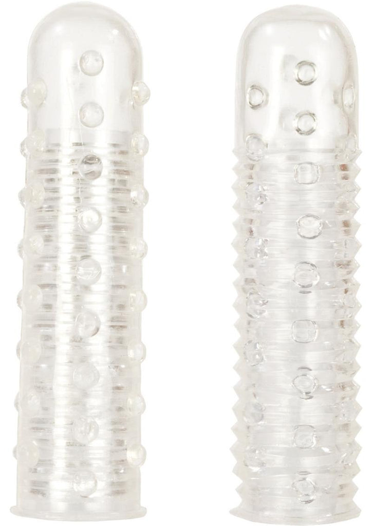 Reversible Texture Penis Extender and Masturbator - Clear