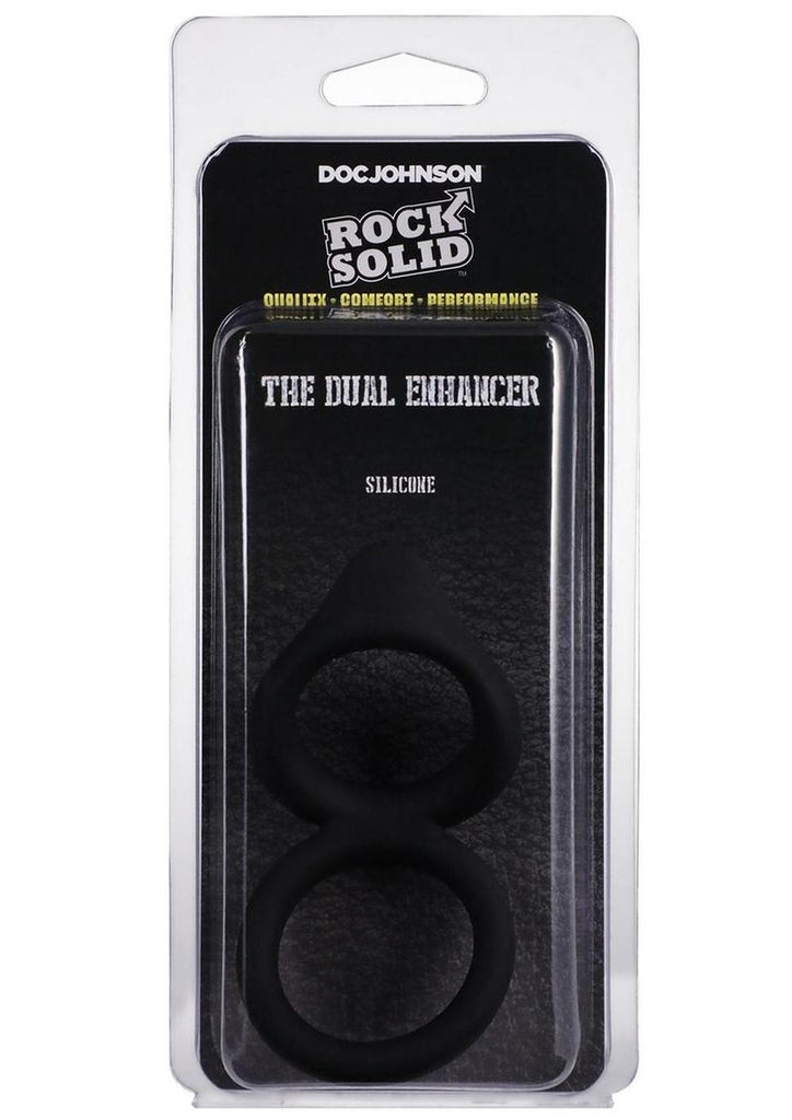 Rock Solid Dual Enhancer Silicone Ring - Black