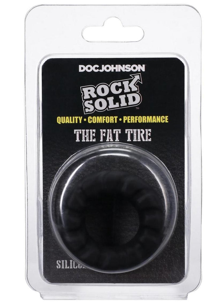 Rock Solid Fat Tire Silicone Cock Ring - Black