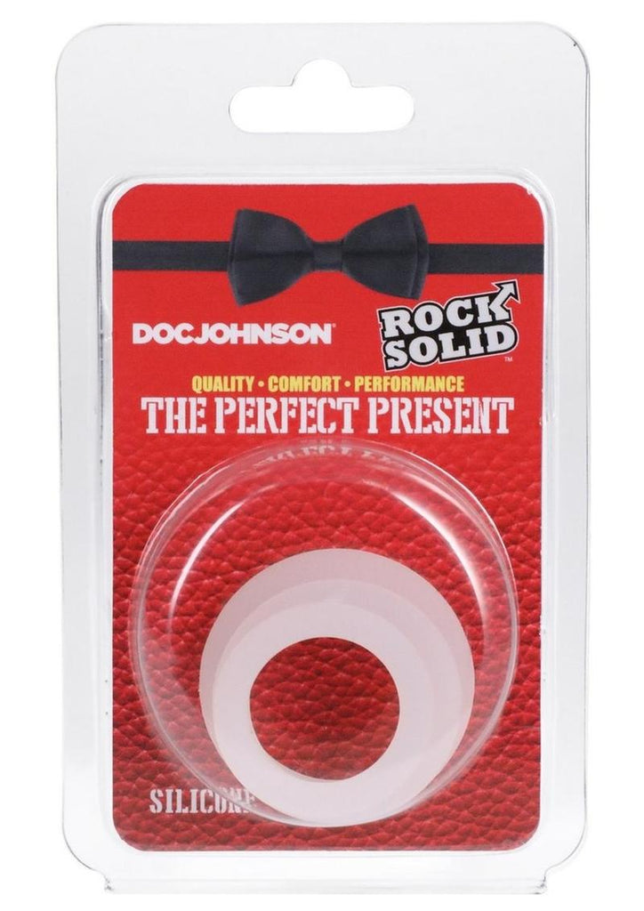 Rock Solid Perfect Present Silicone Cock Ring Holiday Edition - Frost/White - 3 Pack
