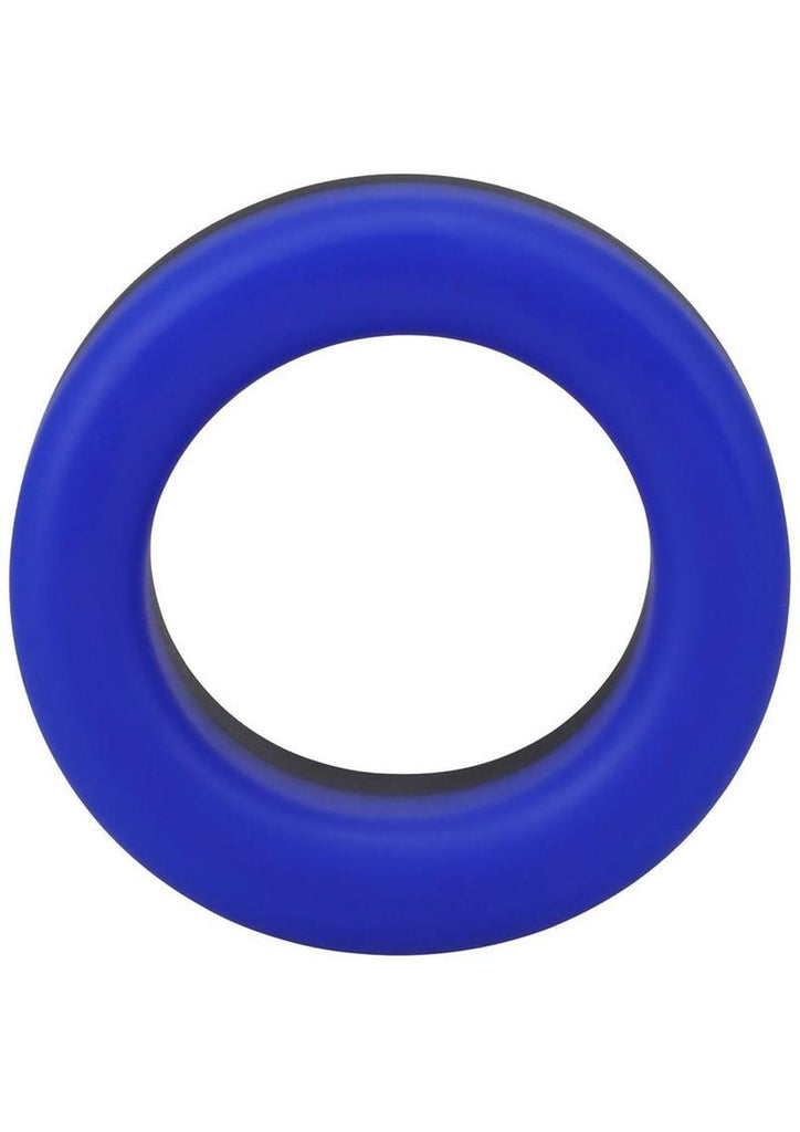 Rock Solid The Big O Silicone Cock Ring - Black/Blue