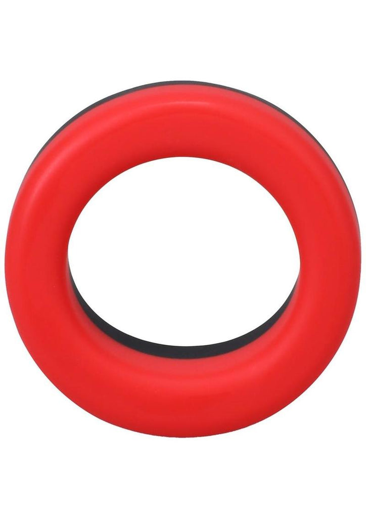 Rock Solid The Big O Silicone Cock Ring - Black/Red