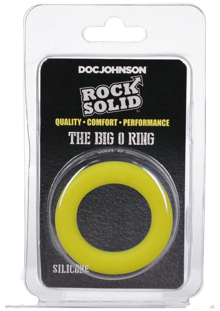 Rock Solid The Big O Silicone Cock Ring - Black/Yellow