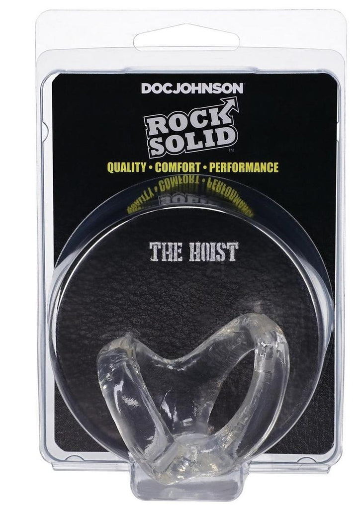 Rock Solid The Hoist Dual Cock Ring - Clear