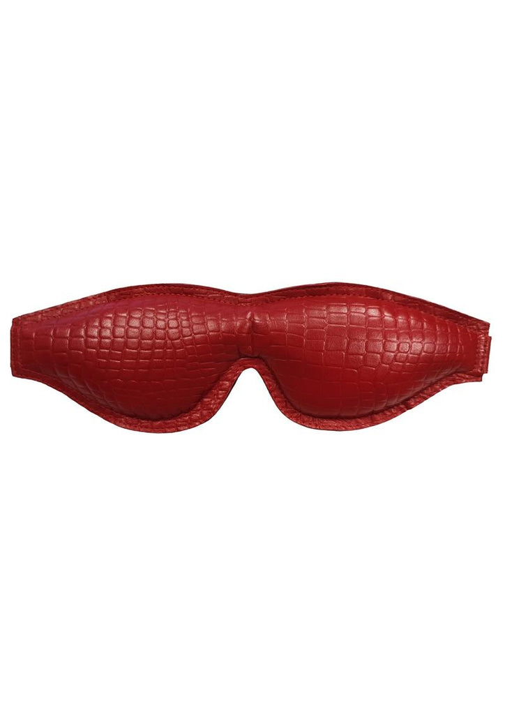 Rouge Anaconda Padded Adjustable Blindfold - Black/Burgundy/Red