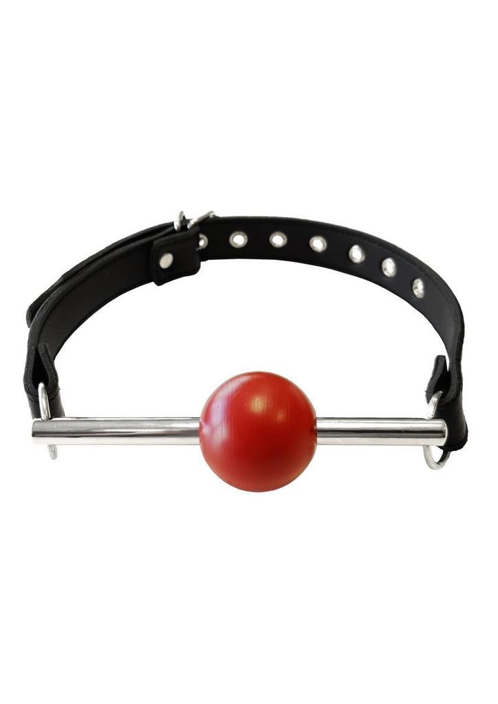 Rouge Ball Gag with Removable Ball and Stainless Steel Rod Adjustable Strap - Black/Red