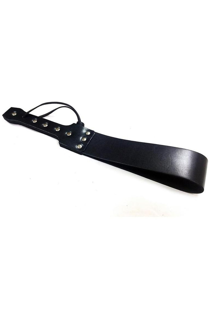 Rouge Folded Leather Paddle with Rivets - Black