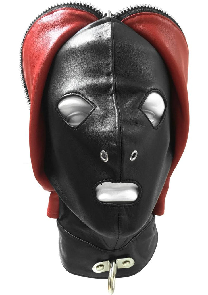 Rouge Leather Fly Trap Mask Adjustable - Black/Multicolor/Red