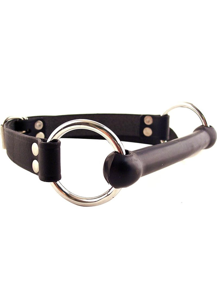 Rouge O Ring Rod Gag Leather and Rubber - Black