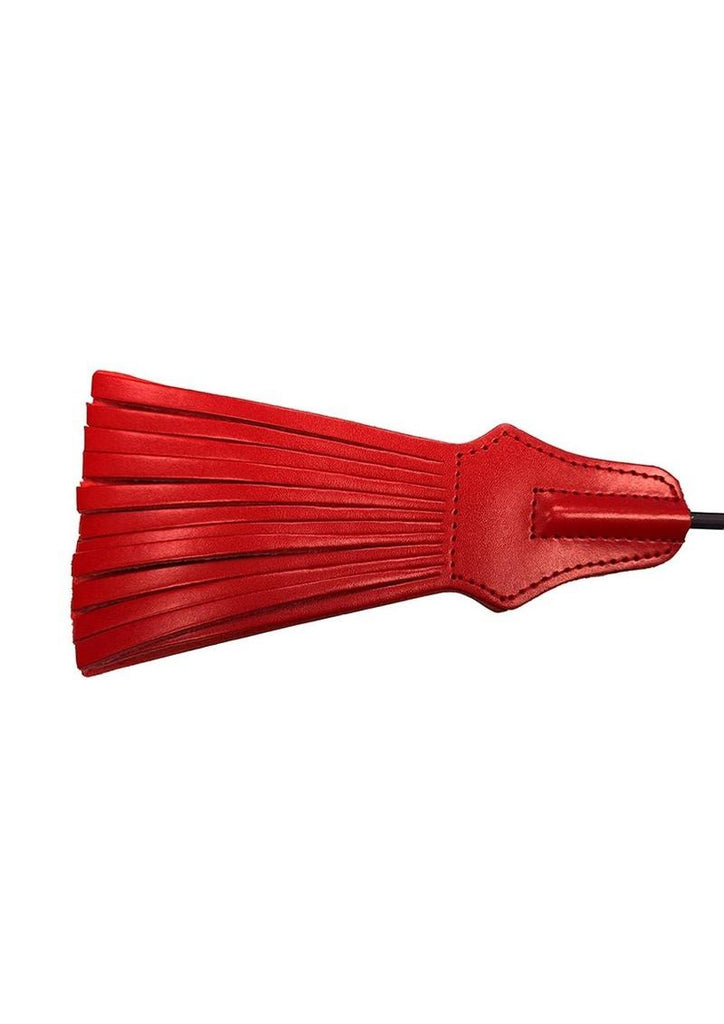 Rouge Tasselled Leather Riding Crop - Black/Red