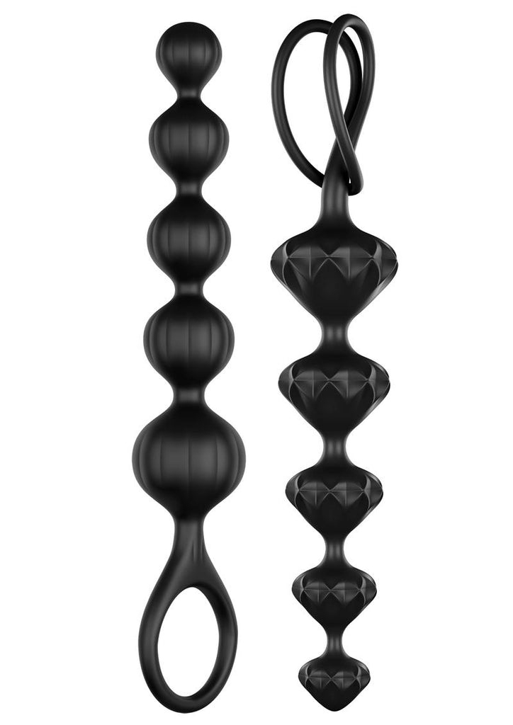 Satisfyer Love Beads Silicone Anal Beads Black (2 Each - Black - Per Set