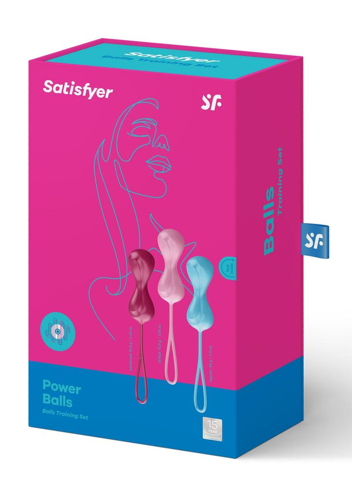 Satisfyer Power Balls Set Of 3 Female Stimulator - Assorted Colors - Large